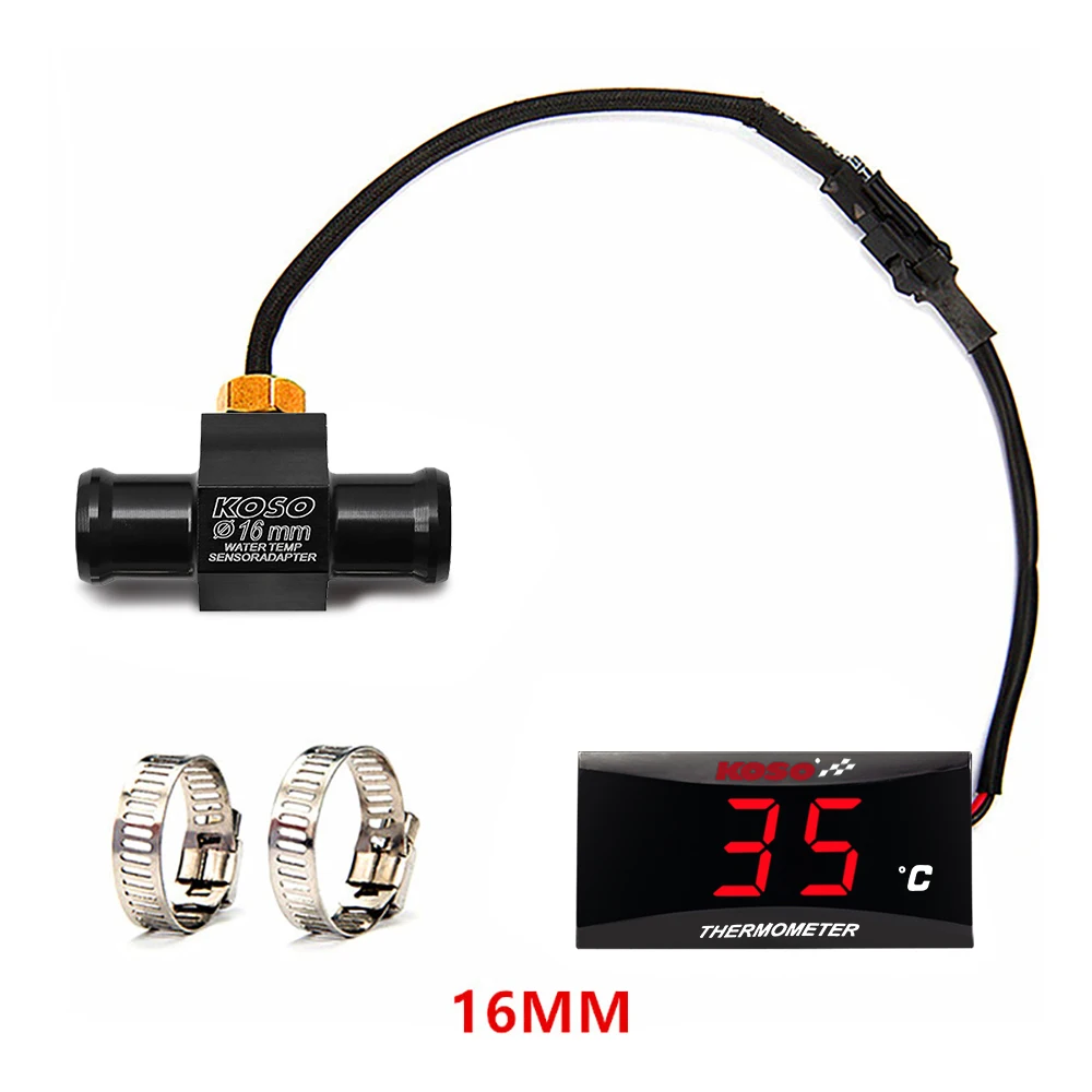 Motorfiets KOSO Watertemperatuurmeter Mini Meter Moto Universele Thermometer Voor XMAX 300 CB400 MT 07 09 Sensor Scooter Racing