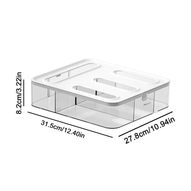 Kitchen Drawer Organizer Clear Bag Storage Dispenser Food ziploc Bag Holders Compatible with Gallon Quart Sandwich & Snack