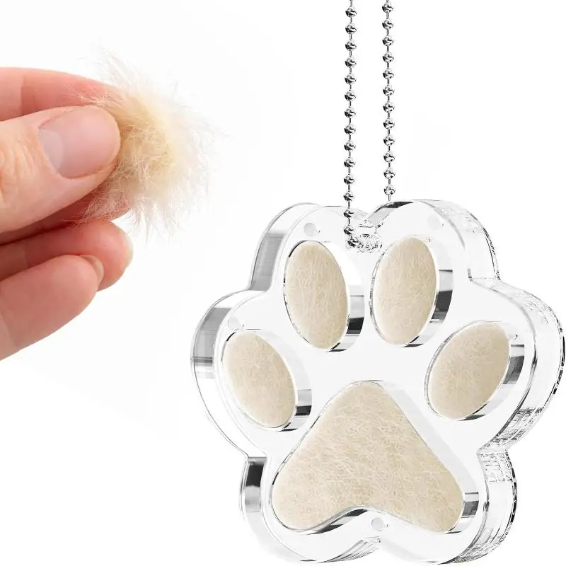 New Cat Hair Storage Keychain Bag Pendant Transparent Pet Fur Keepsake Capsule Souvenir Gift Decoration Accessories