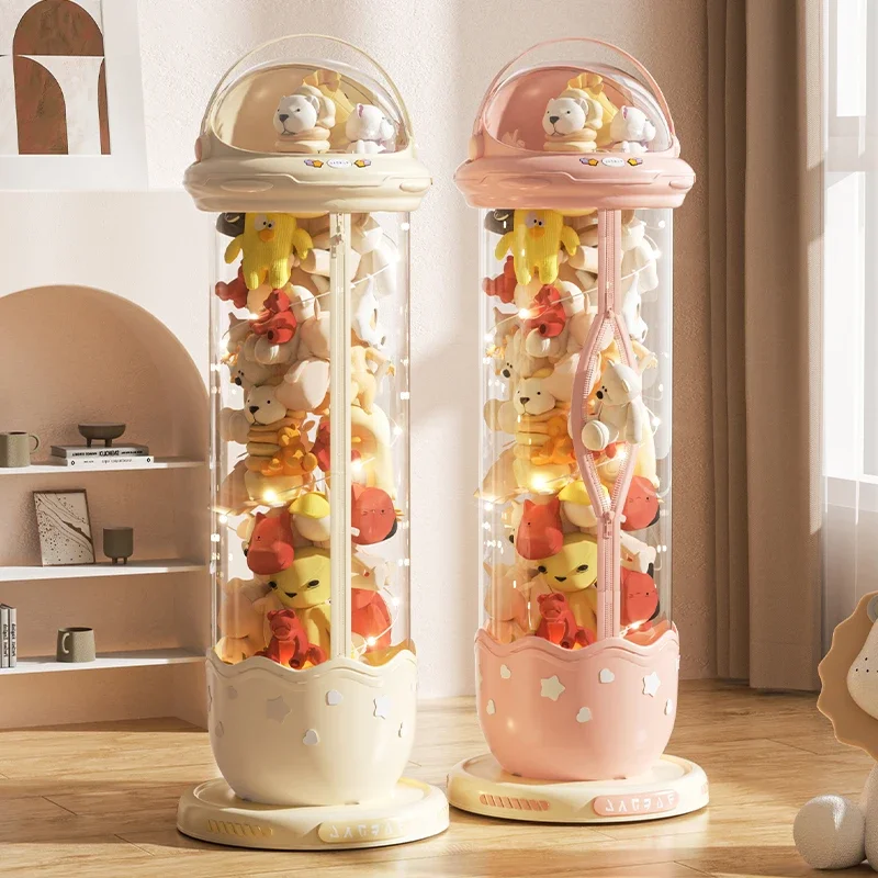 

Коробка для хранения кукол-астронавтов, детские плюшевые игрушки, коробки для хранения, прозрачный пластиковый ящик для домашнего хранения, контейнер на молнии