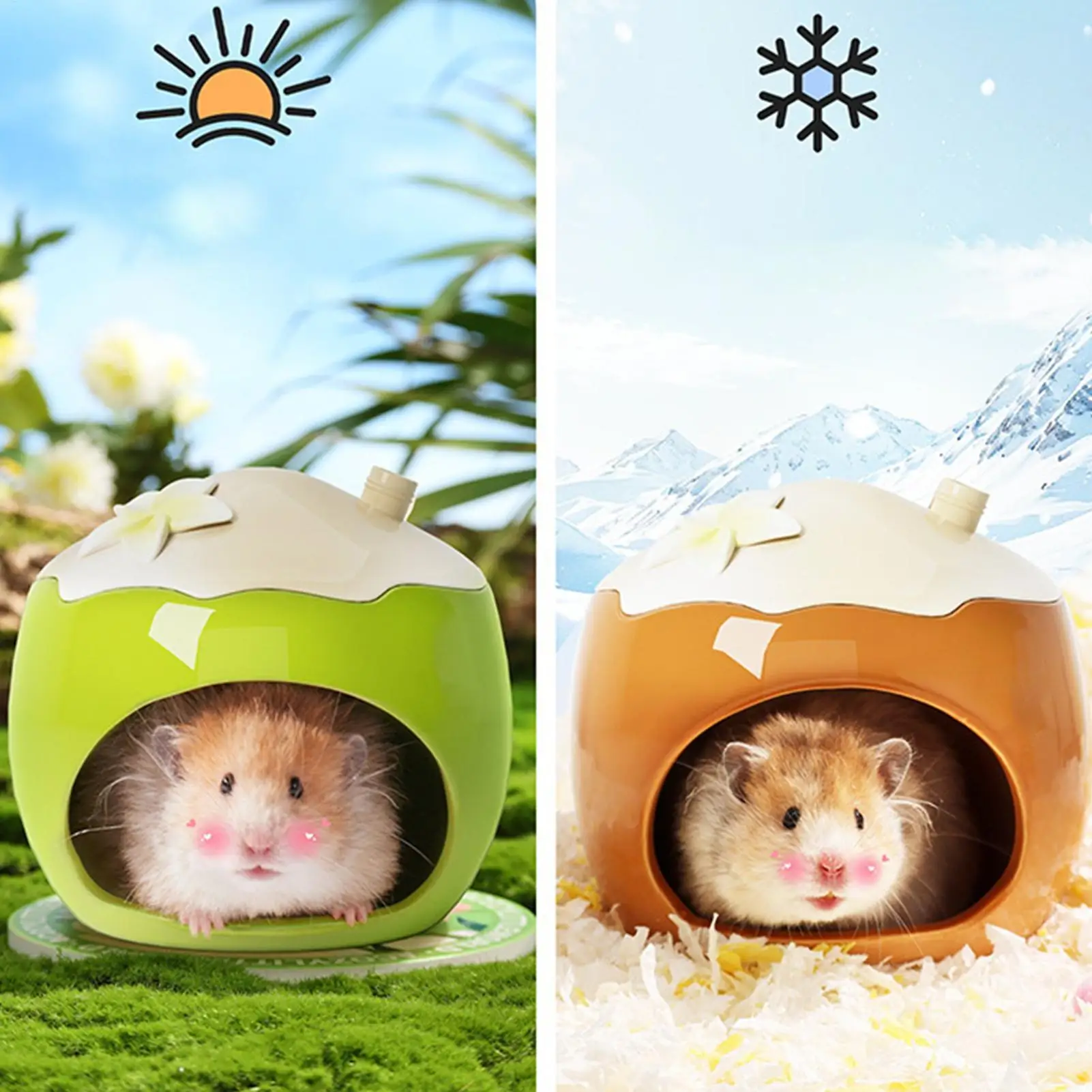 

Small Animal Cage Summer Ceramic Hamster Cooling House Landscaping Supplies Rat Accessories Chipmunk Midget Mouse House