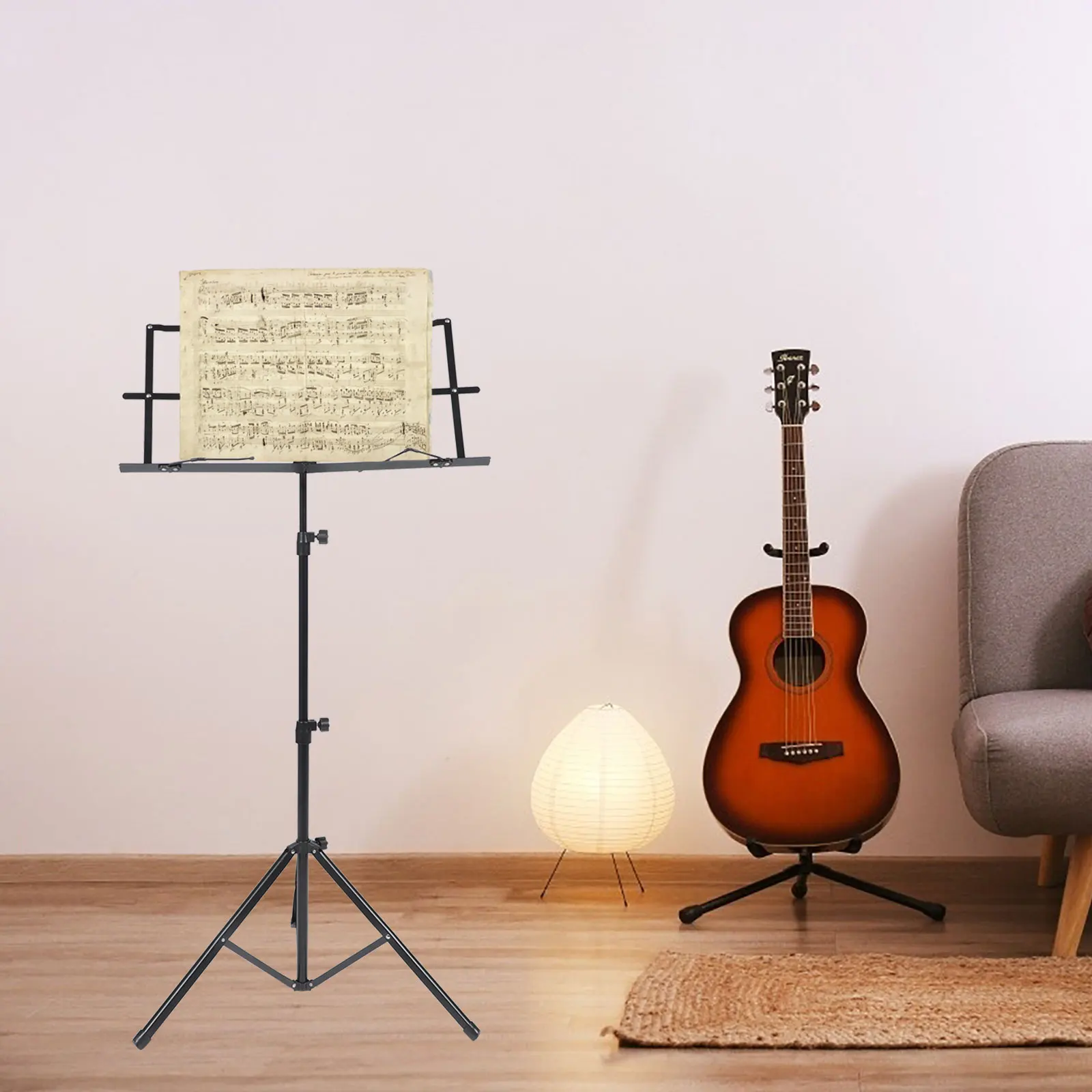 

Folding Bookshelf Cloth Manuscript Reading Stand Reading Rack for Books Sheet Music Travel Music Stand Guitar Accessories