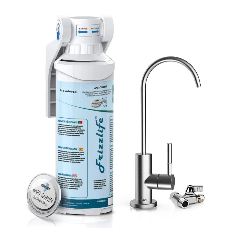 

Frizzlife Under Sink Water Filter-NSF/ANSI 53&42 Certified Drinking Water Filtration System-0.5 Micron Removes Lead, Chlorine