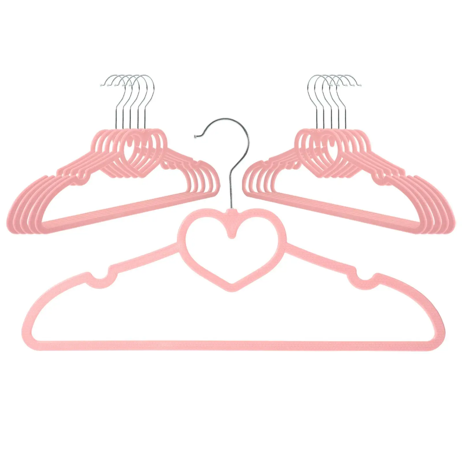 

15PCS Heart Shaped Hangers Non Slip Plastic Bright Color For Home Shops Laundries Foldable Closet Space Saving Clothes