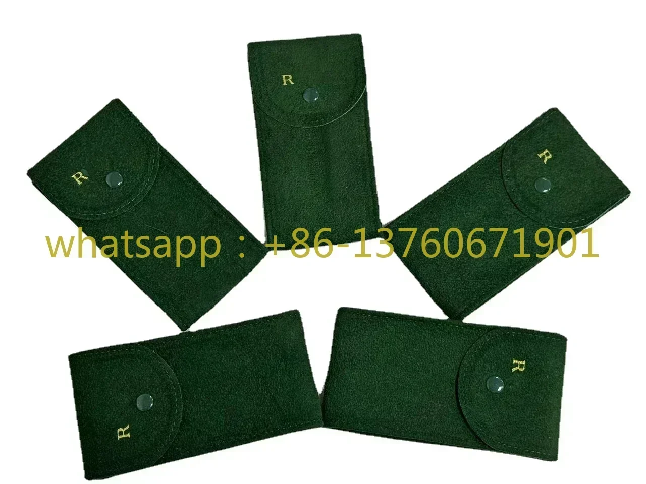 Green Pearl Fleece Watch Bag Box for Rolex Pouch Travel Case Storage Organizer Portable Roll Single Velvet Holder Pocket 5 pcs