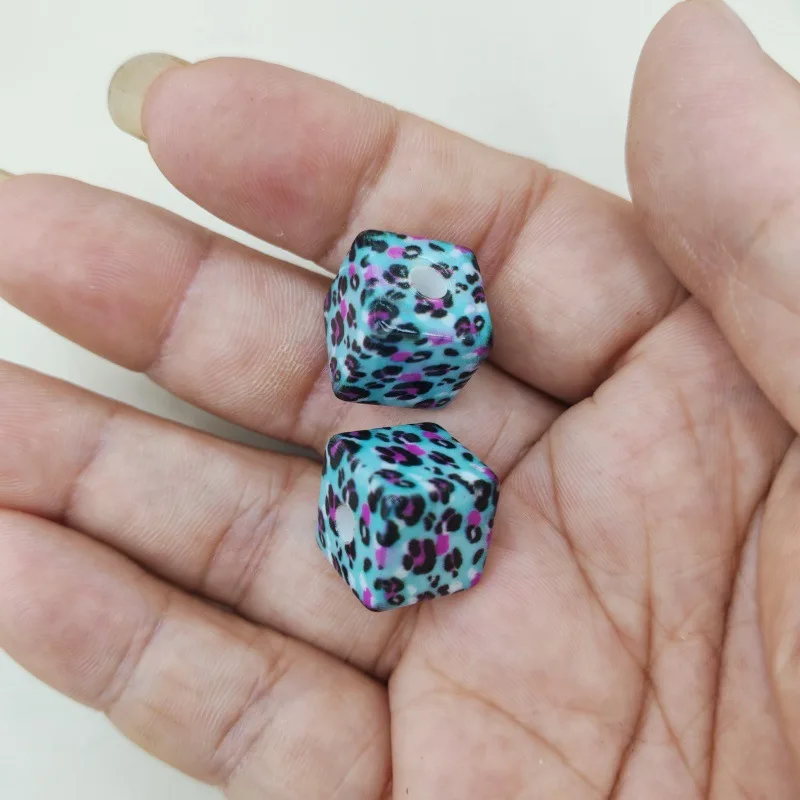 

200Pcs Striped Leopard Block DIY Handmade Beaded Pen Jewelry Necklace Bead Making for Mobile Phone Chain Pendant Accessories