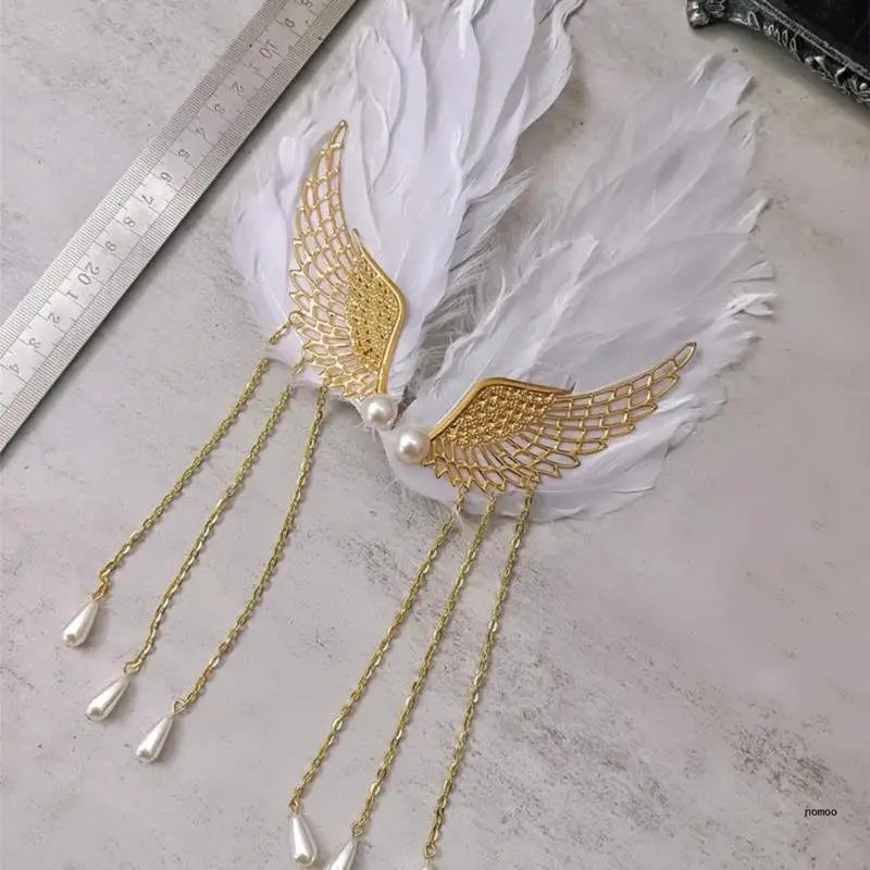 Angel Wing Hairclips Girls Anime Maid Hair Clip Cosplay Headdress Women Comic Show Lolita-Style Headwear