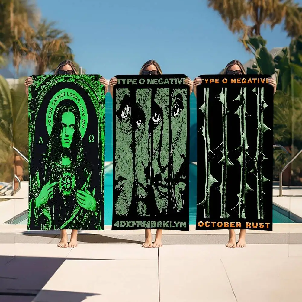 Gothic Metal Band Type O Negative Big Microfiber Beach Towels Quick Dry Towel Sand Beach Towels Pool Towel for Travel Swim Pool