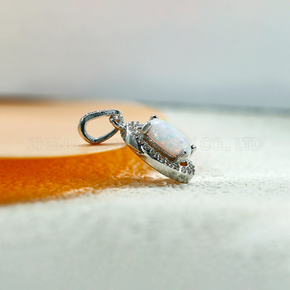 Classic Oval Shape Pendant 925 Silver DIY Color Opal Pendant for Women