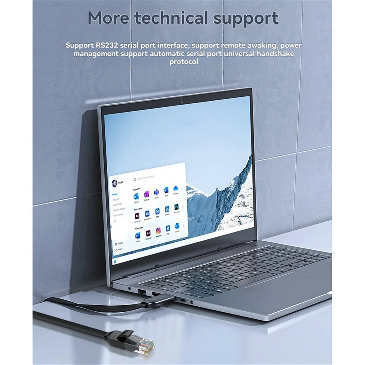 ADEGBO-محسن USB إلى كابل وحدة التحكم RJ45 RS232 محول مسلسل لأجهزة الكمبيوتر المحمول 300 سم