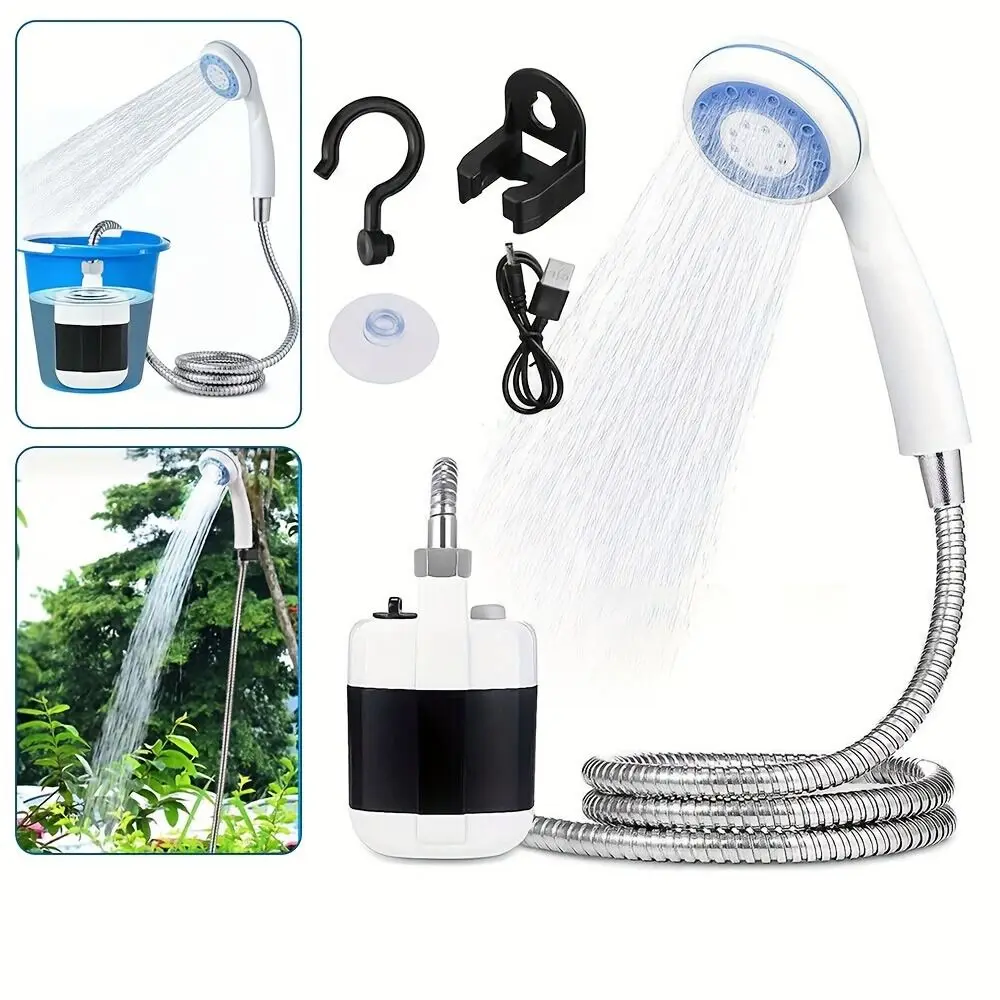 

Portable Camping Electric Shower Head USB Rechargeable ABS Outdoor Shower Head Kit Multifunction Waterproof Handheld Shower Pump