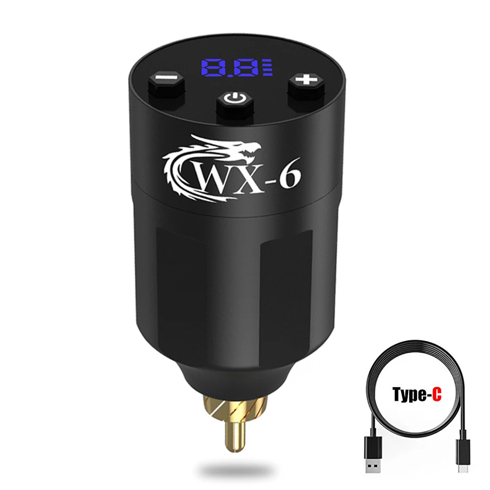 

Блок питания WirelessTattoo — профессиональный мини-портативный источник питания RCA и постоянного тока со светодиодным цифровым дисплеем для роторной ручки для татуировки