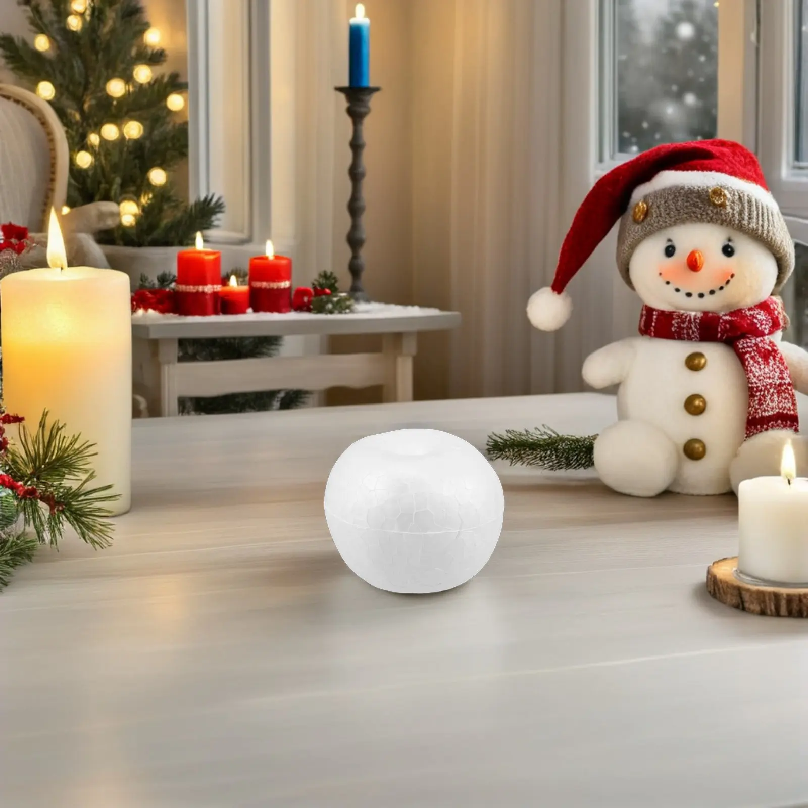 

20Pcs White Foam Fruit DIY Craft Smooth Polystyrene Ornaments for Christmas Tree Hanging Holiday Art Paint Projects 7.5cm