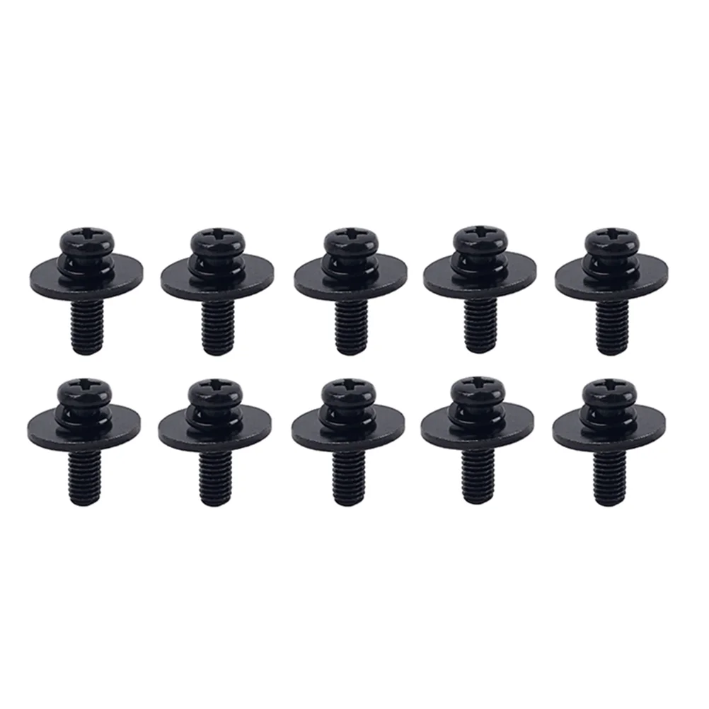 

10pcs Metal Durable Drum Fastener Mounting Screws with Washers for Drum Lugs WC23 (Black) Drum Lug Mounting Screws