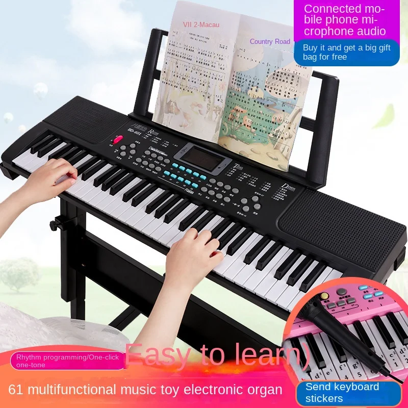 

Baby New 61 Keys Children's Electronic Organ Musical Keyboard Early Educational Toys Gift Teclado Infantil Organ Keyboard AA50EO