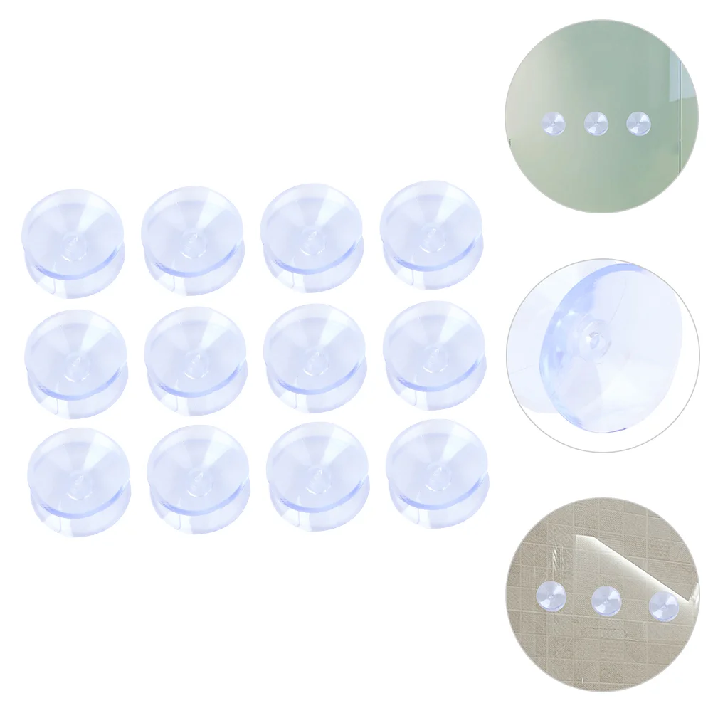 50 Pcs Double-sided Fixed Suction Cup Glass Sucker Pad Cups Dining Table Soft Rubber Tabletop