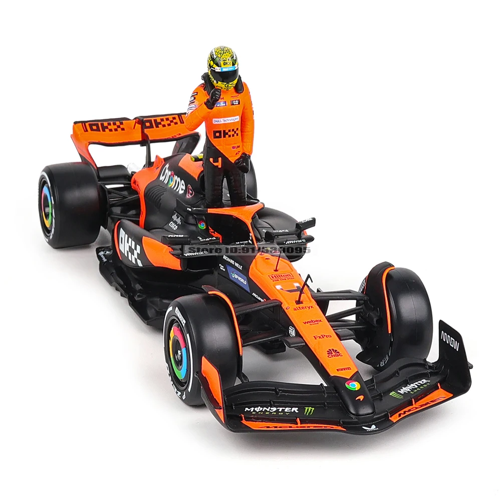 Bburago 1:24 2024 McLaren F1 Team+Winning Doll  4 # Lando Norris 81 # Oscar Piastri Paint Formula One Alloy Super Toy Car Model