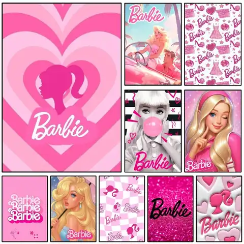 1PC Anime B-B-arbie Poster Self-adhesive Art Waterproof Paper Sticker Coffee House Bar Room Wall Decor