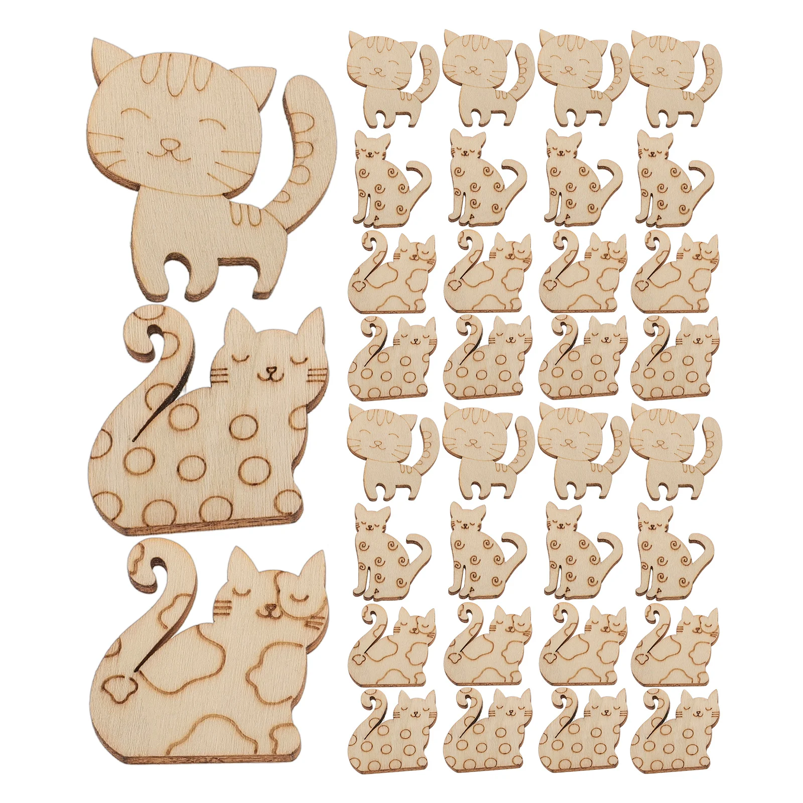 

100 Pcs Wooden Animal Cutout Unfinished Smooth DIY Material Blank Wood Slices Cartoon Decor Paintable Party Accessories Home