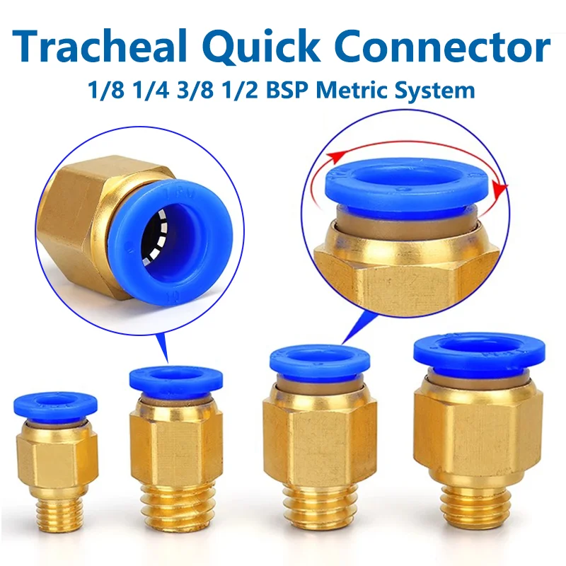 PC4-m5 4-M6 4mm 6mm 8mm 10mm 12mm PC Air Pneumatic Fitting Quick Connector Male Thread 1/4 1/2 1/8 3/8 Compressed Hose Tube Pipe