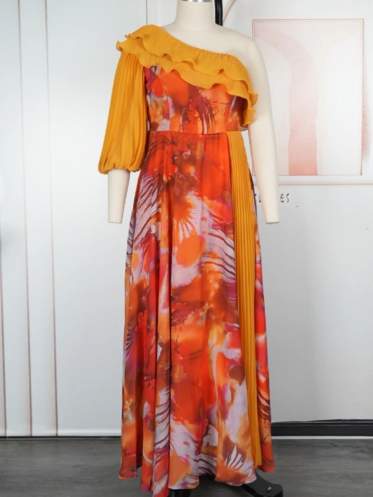 

Elegant African Dresses For Women 2025 New Africa Clothing Plus Size Turkey Wedding Party Long Dress Dashiki Ankara Print Outfit