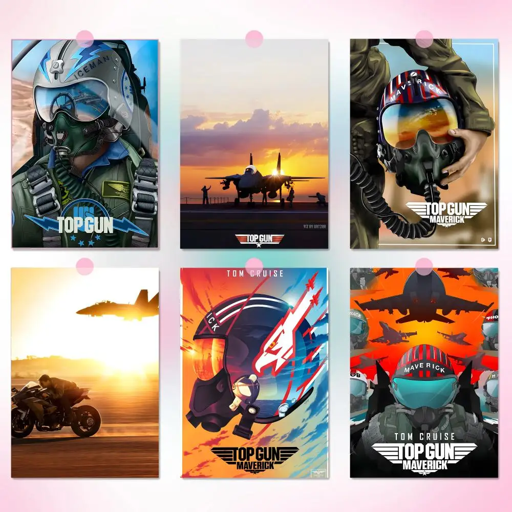 Top Gun Movie Maverick Helmet Classic Poster Durable HD PVC Wall Art - Waterproof Peel & Stick Easy Clean For Home Bar