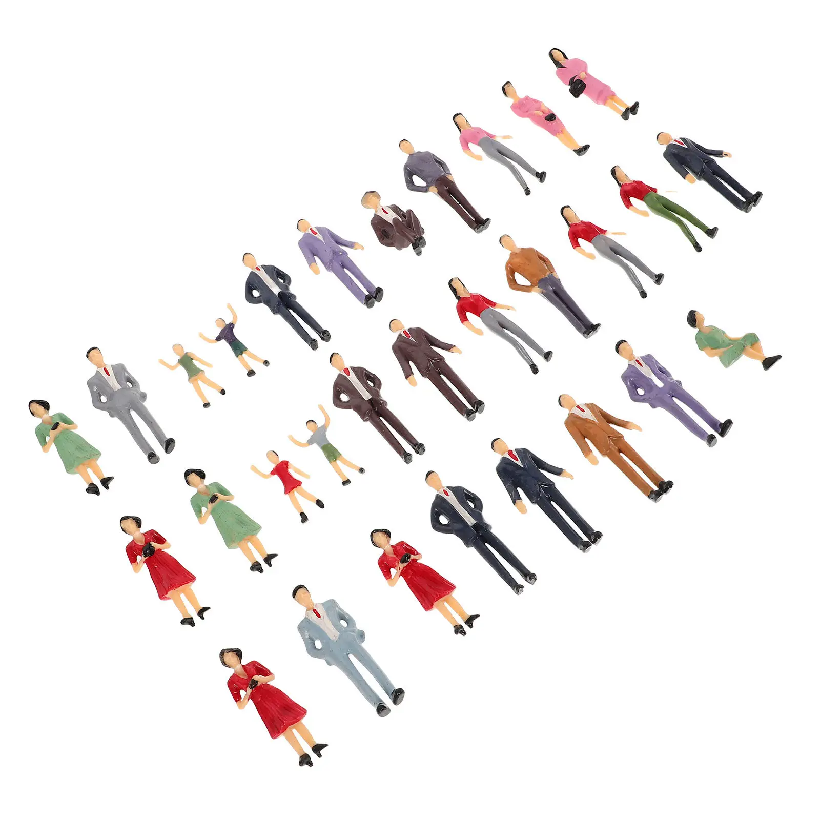 

30Pcs Lifelike Miniature People ABS Standing Mini Figures for Sand Table Architecture Models Scene Building Decor Miniature