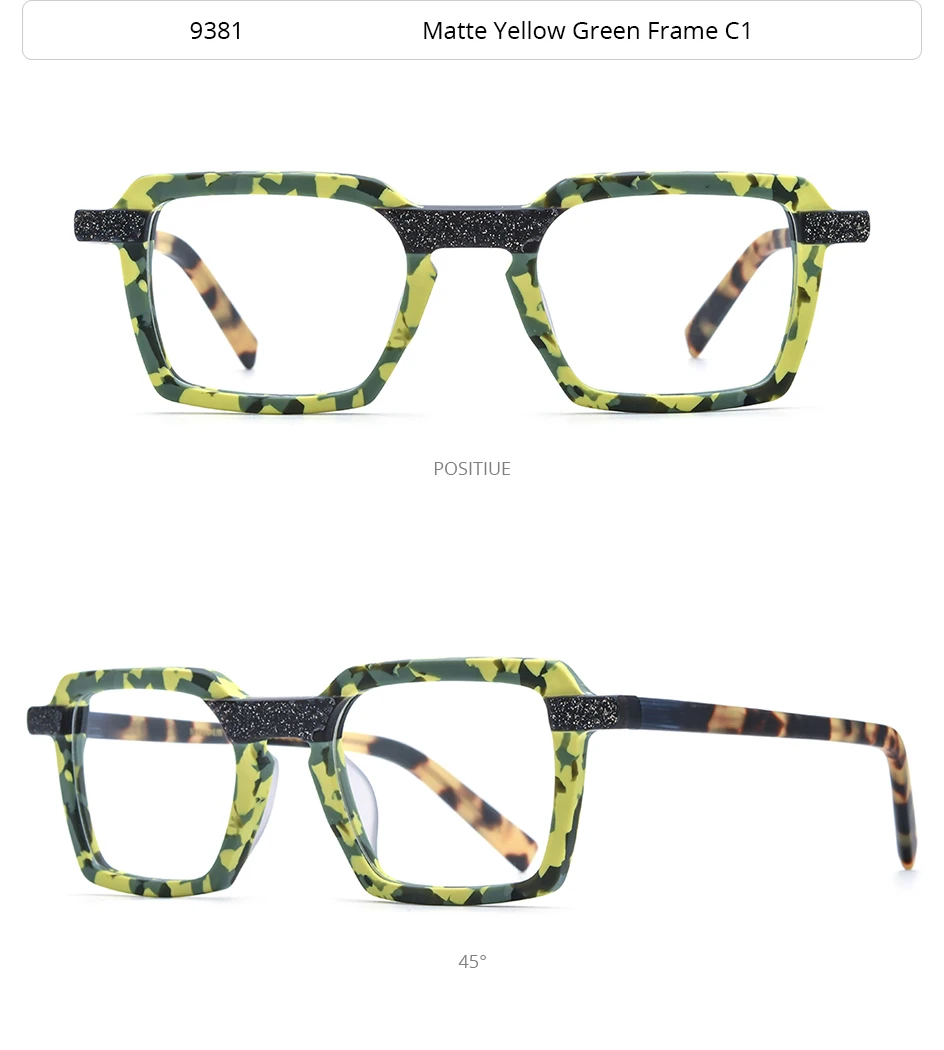 HEPIDEM Matte Acetat Brille Rahmen Männer Marke Design Quadratische Brillen Frauen Japanische Handgemachte Brille Johnny Depp Brillen 9381 – Detail 6