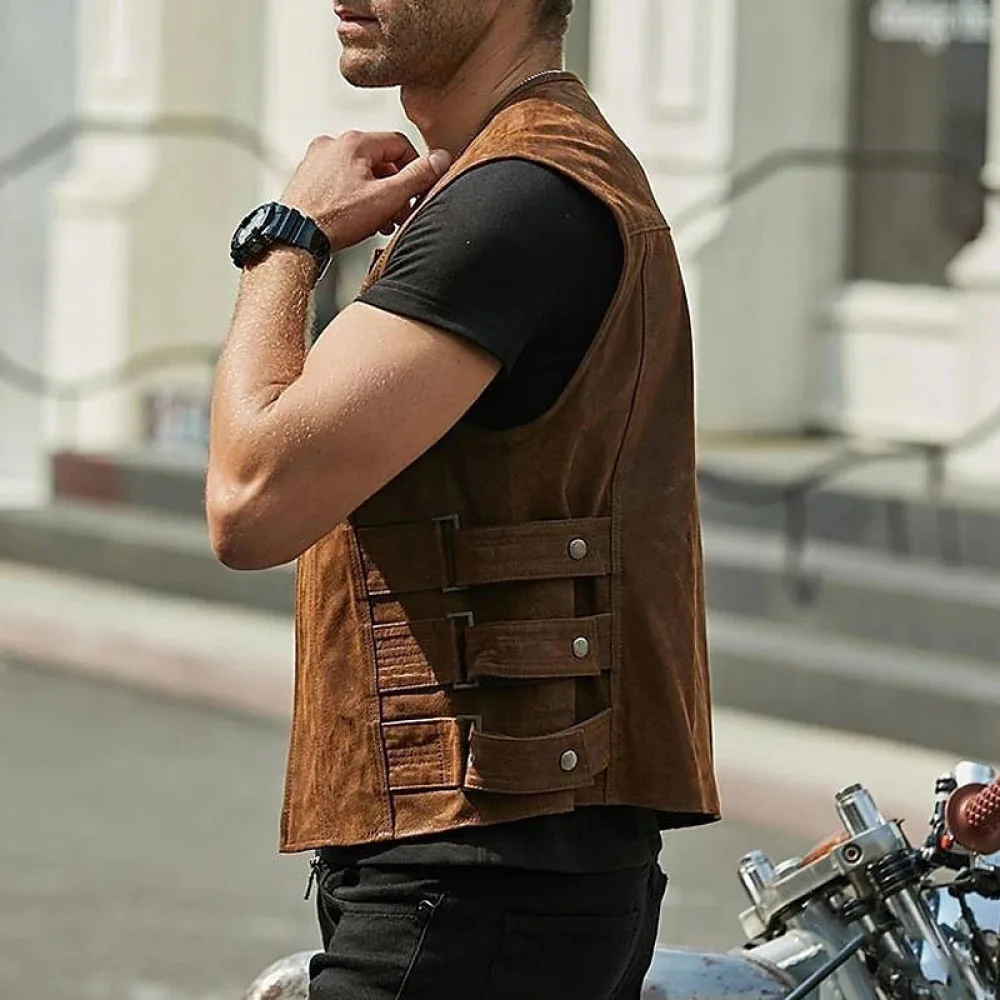Mens Vest Waistcoat Single Breasted Slim Fit Formal Korean Style Autumn Spring Casual Outerwear Sleeveless Jacket Top Black