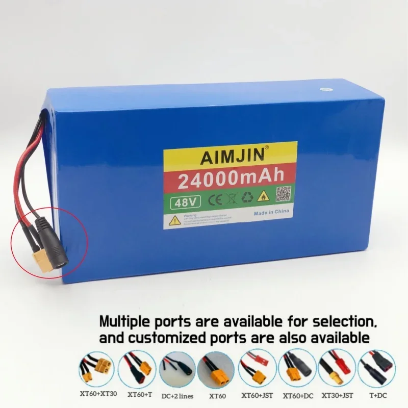 النقل الجوي 48 فولت 24Ah 2000 واط 13S6P 18650 بطارية أيون الليثيوم حزمة لبطارية سكوتر كهربائي 54.6 فولت مع BMS