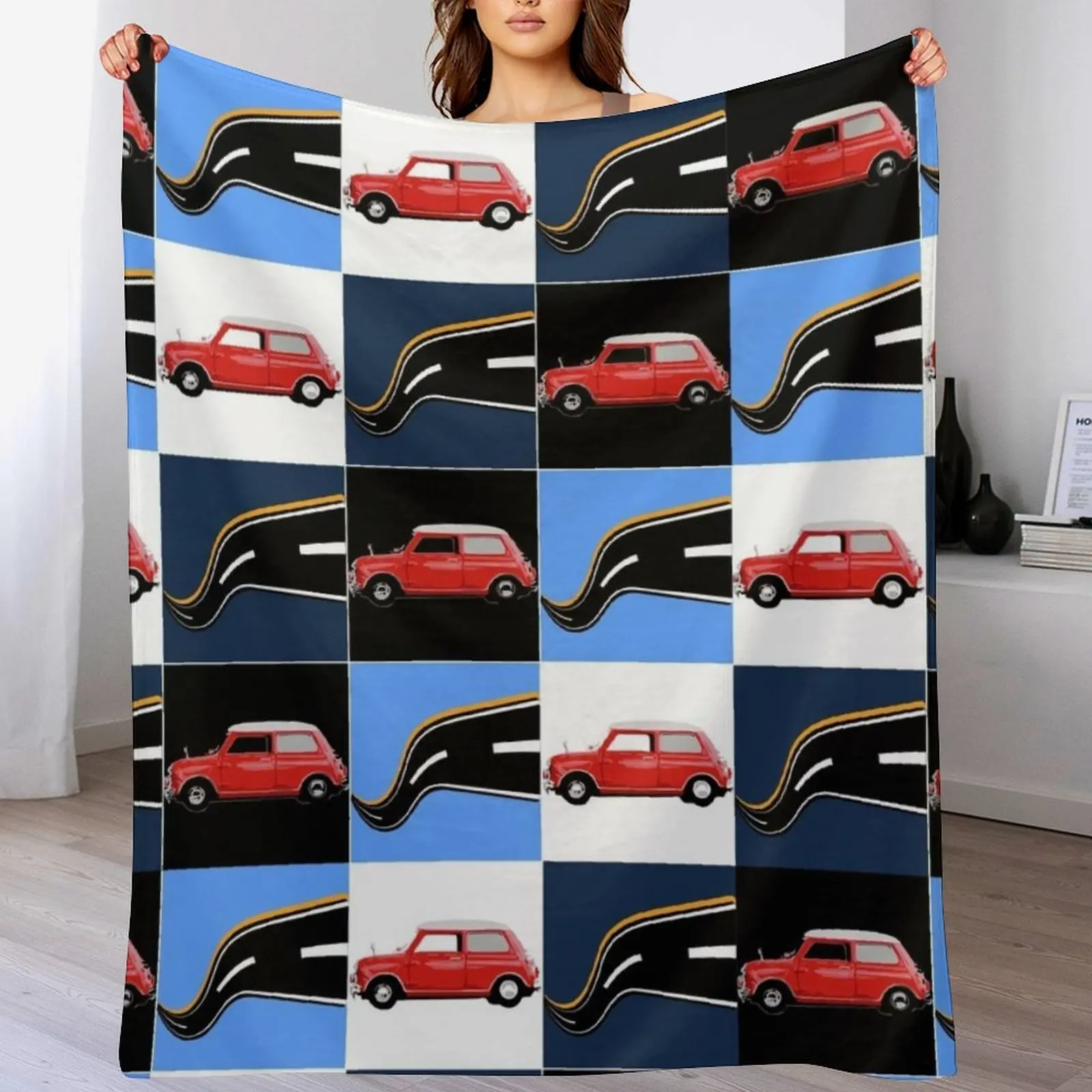 

Classic Mini car Throw Blanket Retros blankets ands wednesday Thermals For Travel Blankets