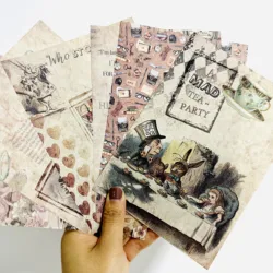 Vintage old time theme material paper DIY scrapbook backing collage diary album gift packaging photography props decoration