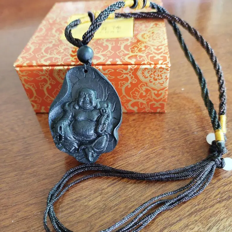 MahNestlog-Pendentif Carimplanté en Bois, Brochure, Bouddha Riant, Déesse Matsu de la Mer, Mazu Safe Guanyin, Porte-clés de Voiture, Collier à Breloques