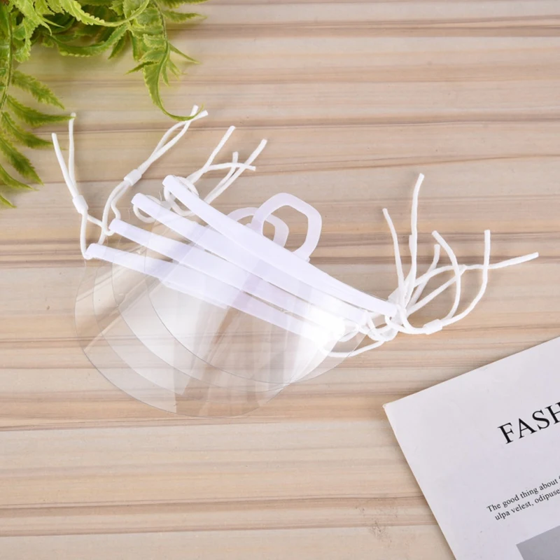 20PCS Transparent Anti Splash Face Shield Reusable Catering Protective Visor Hotel Restaurant Staff Clear Safety Mask