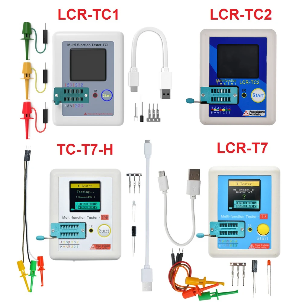 Lcr-tc2 Tester próbnik elektroniczny multimetr dla dioda trioda MOS/PNP/NPN kondensator rezystor tranzystor wymienić TC-T7-H LCR-TC1 TCR-T7