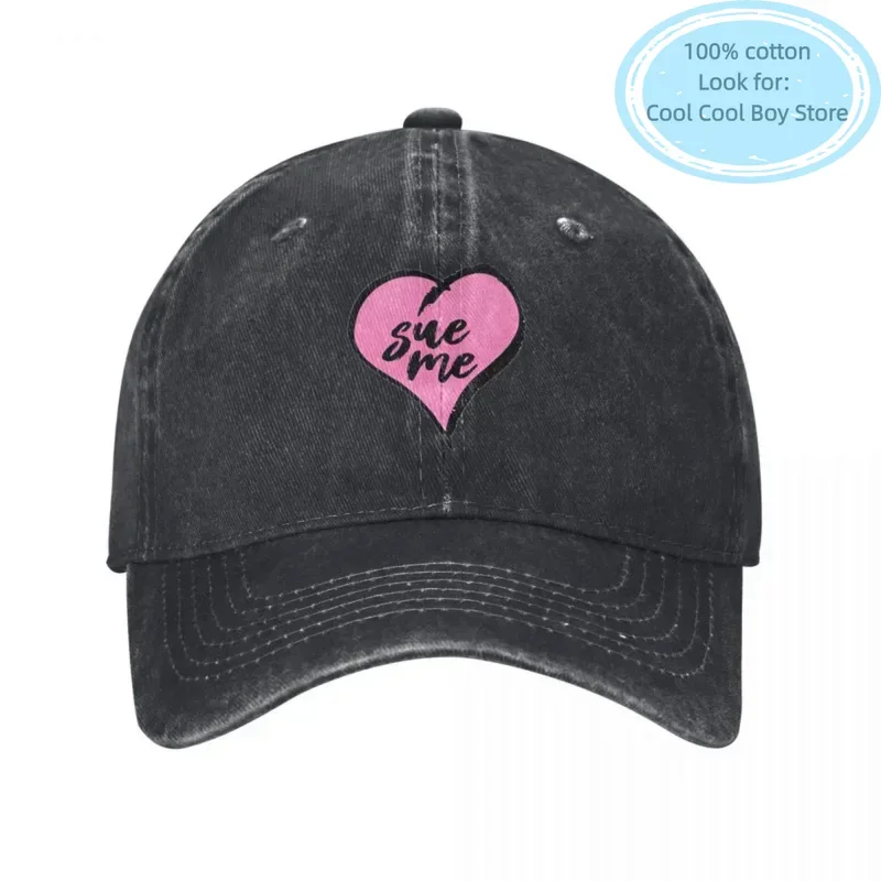 

Sabrina Carpenter Sue Me Heart Unisex Baseball Caps Album Distressed Denim Hat Vintage Outdoor All Seasons Adjustable Snapback