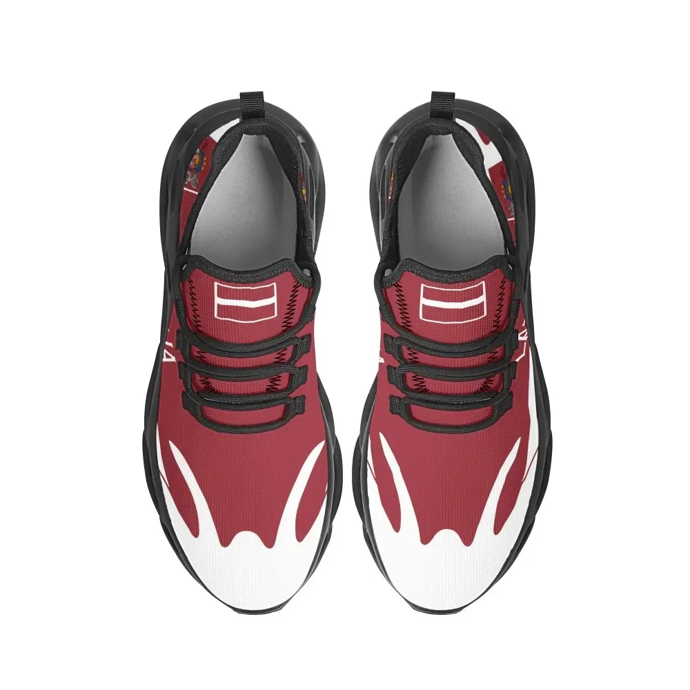 Latvija Flag Print Retro Red Sneakers Fashion Brand Designer Basketball Shoes Men Explosive Lace-up Running Shoes