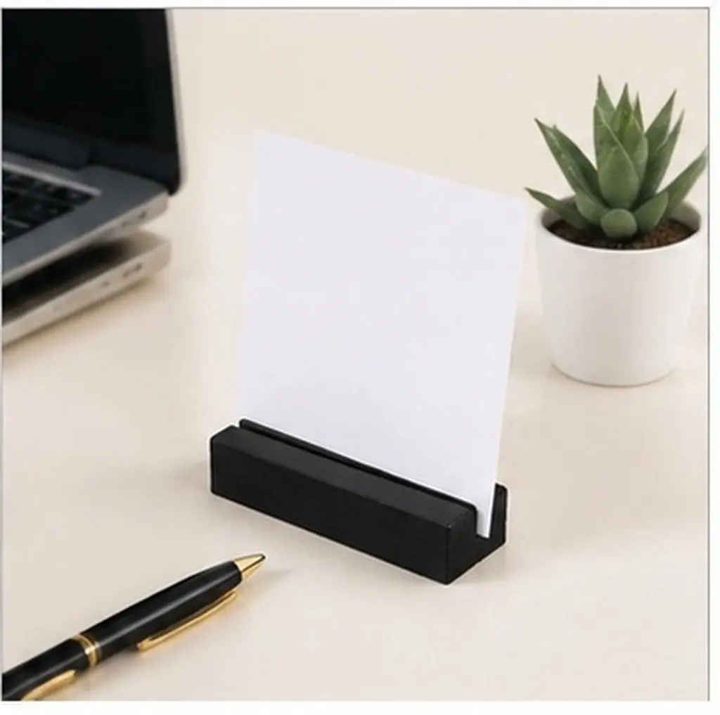 10Pcs Wooden Card Holder Display Stand Base Elegant Office Desk Organizer Photo Memo Stand Wooden Cards Base Cards Holder