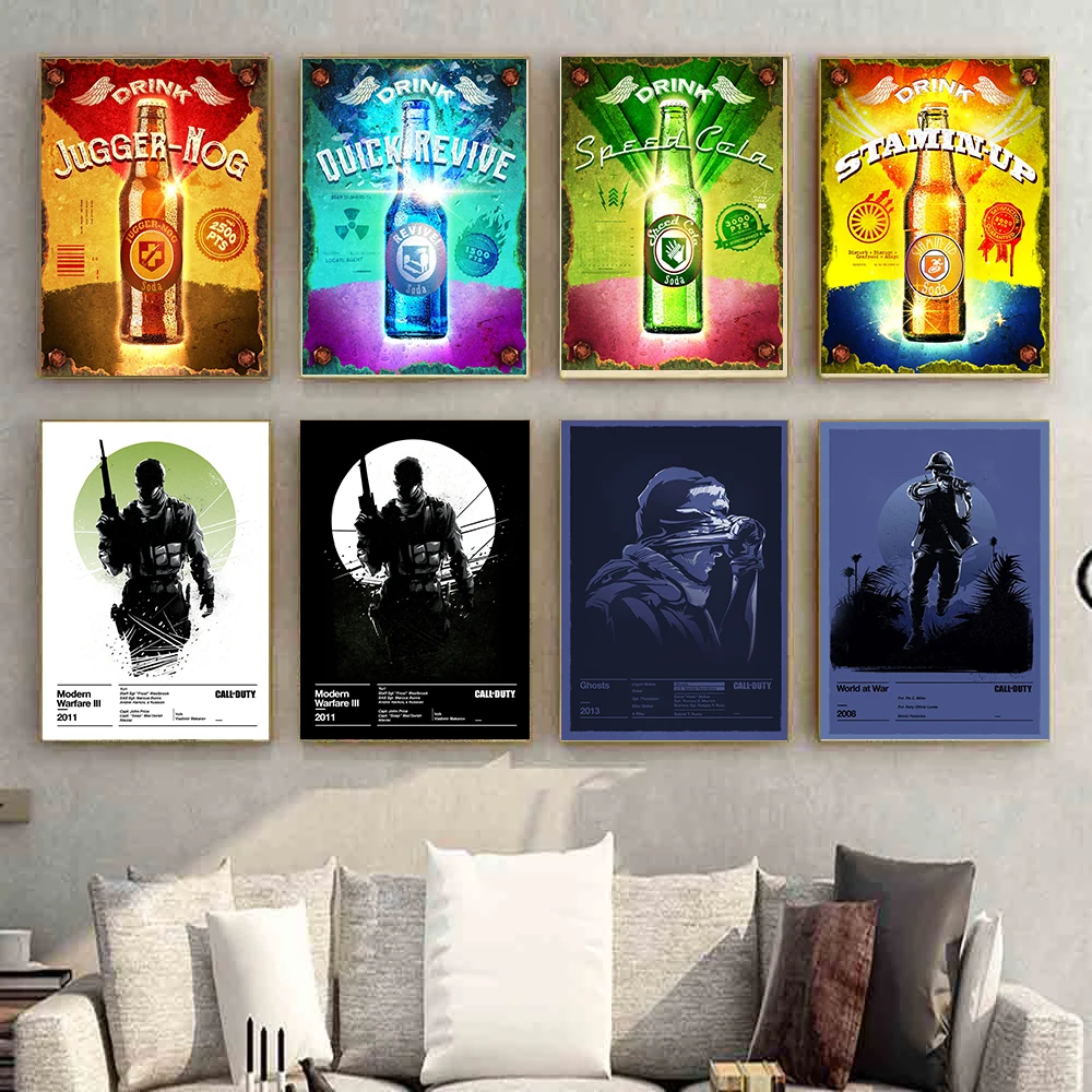 Popular Game Call of Duty Poster Perk-a-Cola Drink Canvas Painting HD Print Modern Wall Art Picture Living Room Bedroom Decor