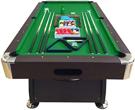 8' Feet Billiard Pool Table with Automatic Ball Return System Snooker Full Set Accessories Game Vintage Green 8FT