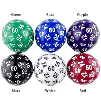 D60 Dice 1Pc Plastic Ball for Board Game Table Party Games Valentine Gift 6