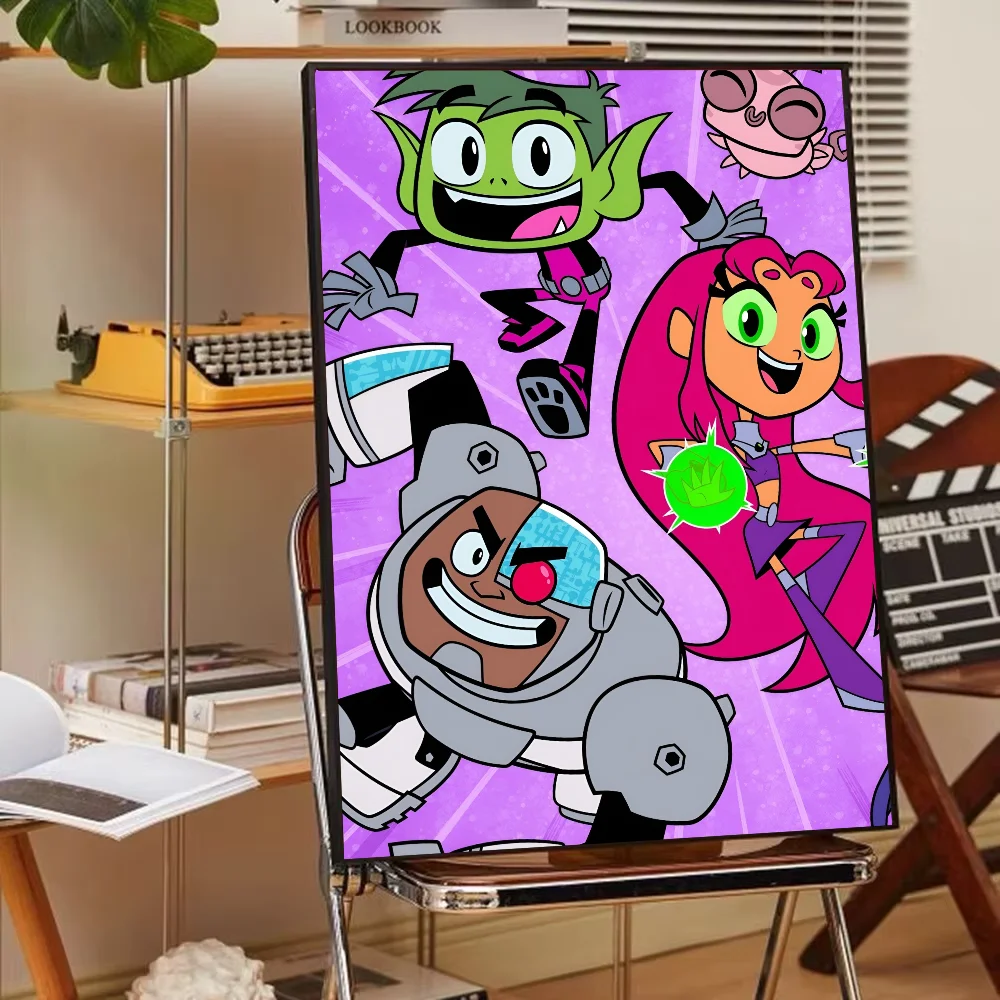 T-Teen Titans Go ملصق ورقي طباعة غرفة المعيشة المنزلي غرفة نوم مدخل بار مقهى الفن اللوحة الديكور #6