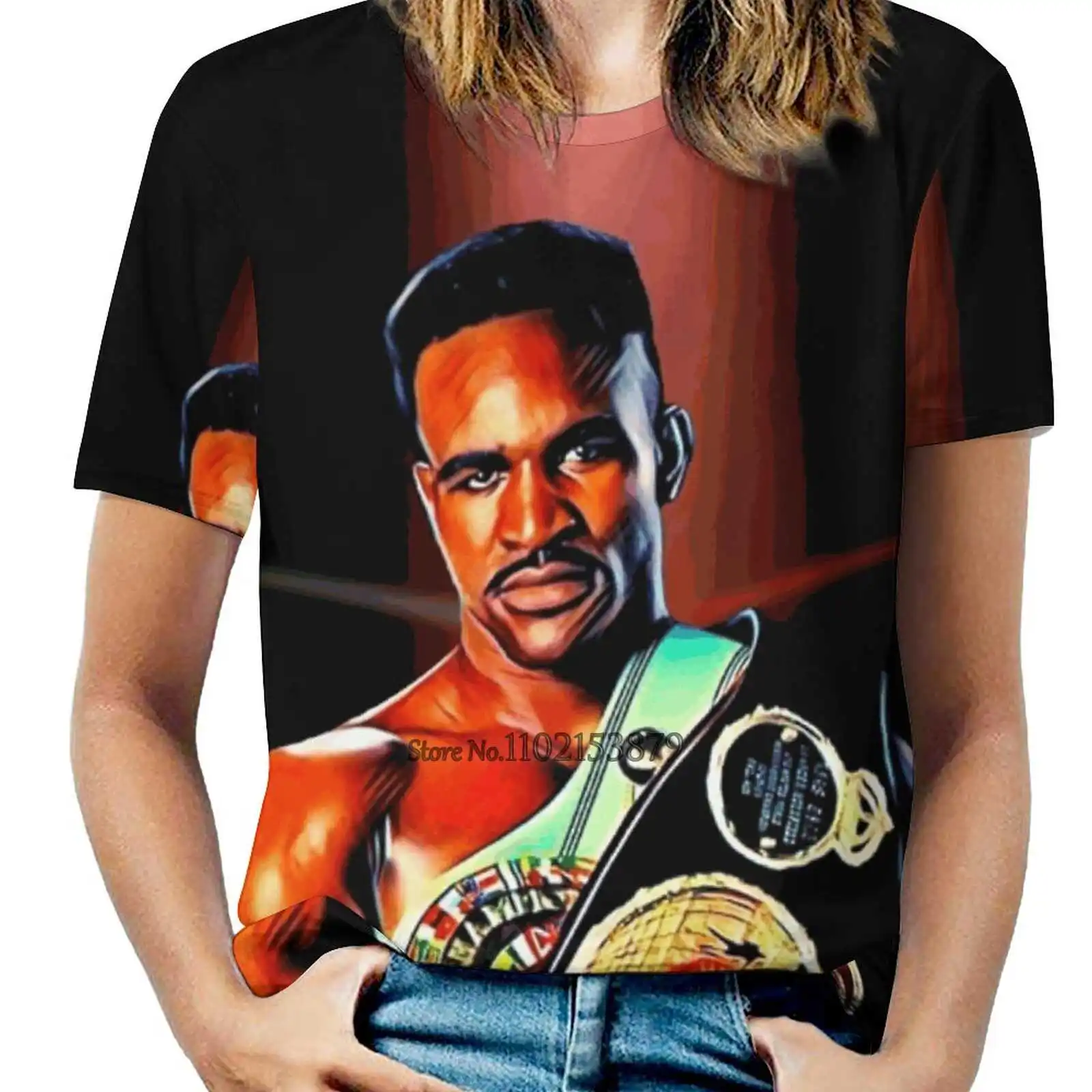 Evander Holyfield damska koszulka z dekoltem w serek Casual Sexy t-shirty drążą sweter z zamkiem błyskawicznym Top Evander Holyfield boks Sport