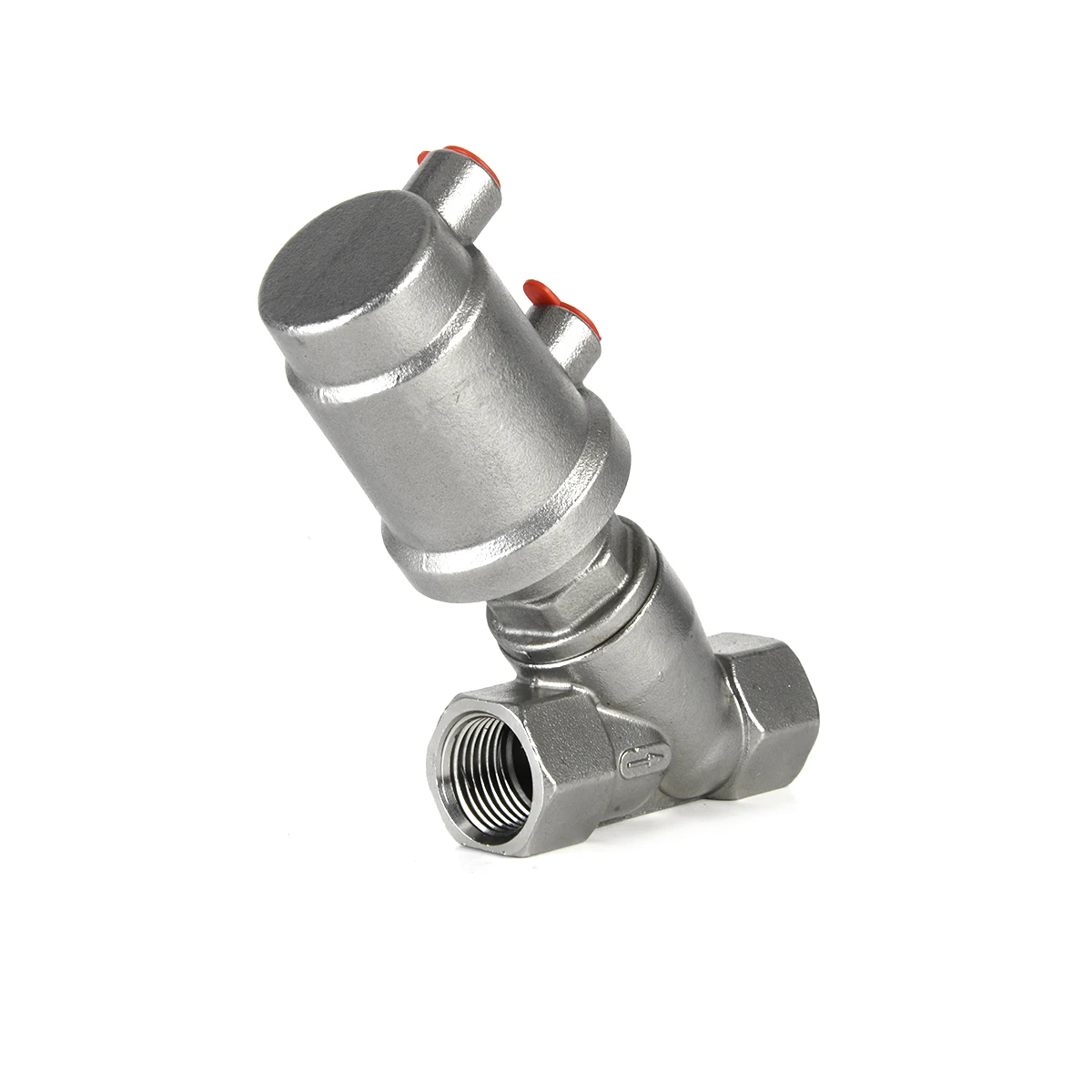 

Пневматический угловой седельный клапан из нержавеющей стали DN15, с резьбовым соединением и уплотнением из PTFE/FKM, устойчивый к высоким температурам