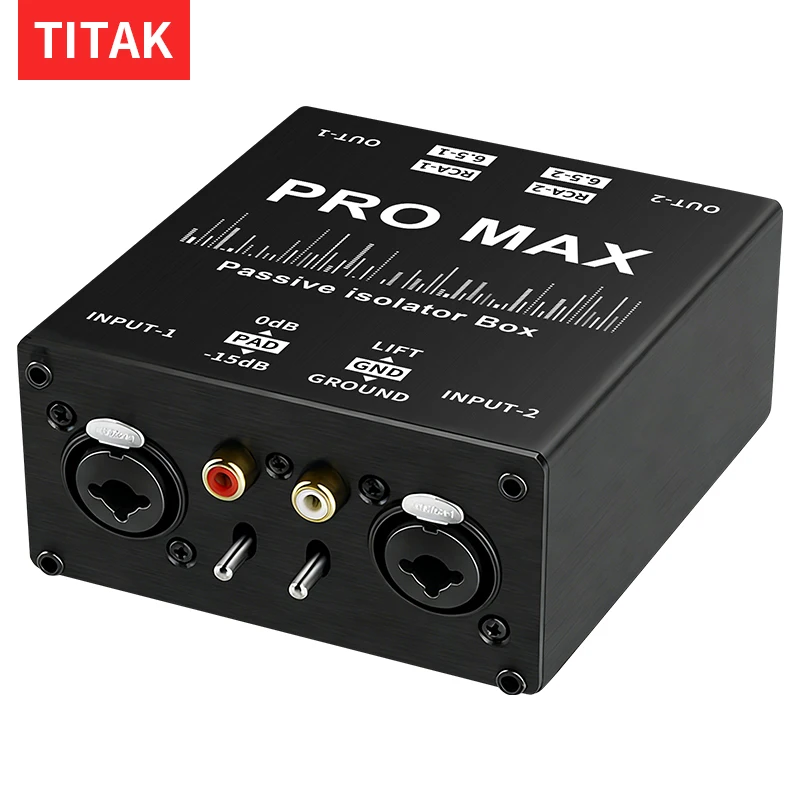 Professional Audio Noise Multi-functional RCA /XLR Audio Isolator Filter 2 Way Passive Audio Isolator Accessories Live Broadcast