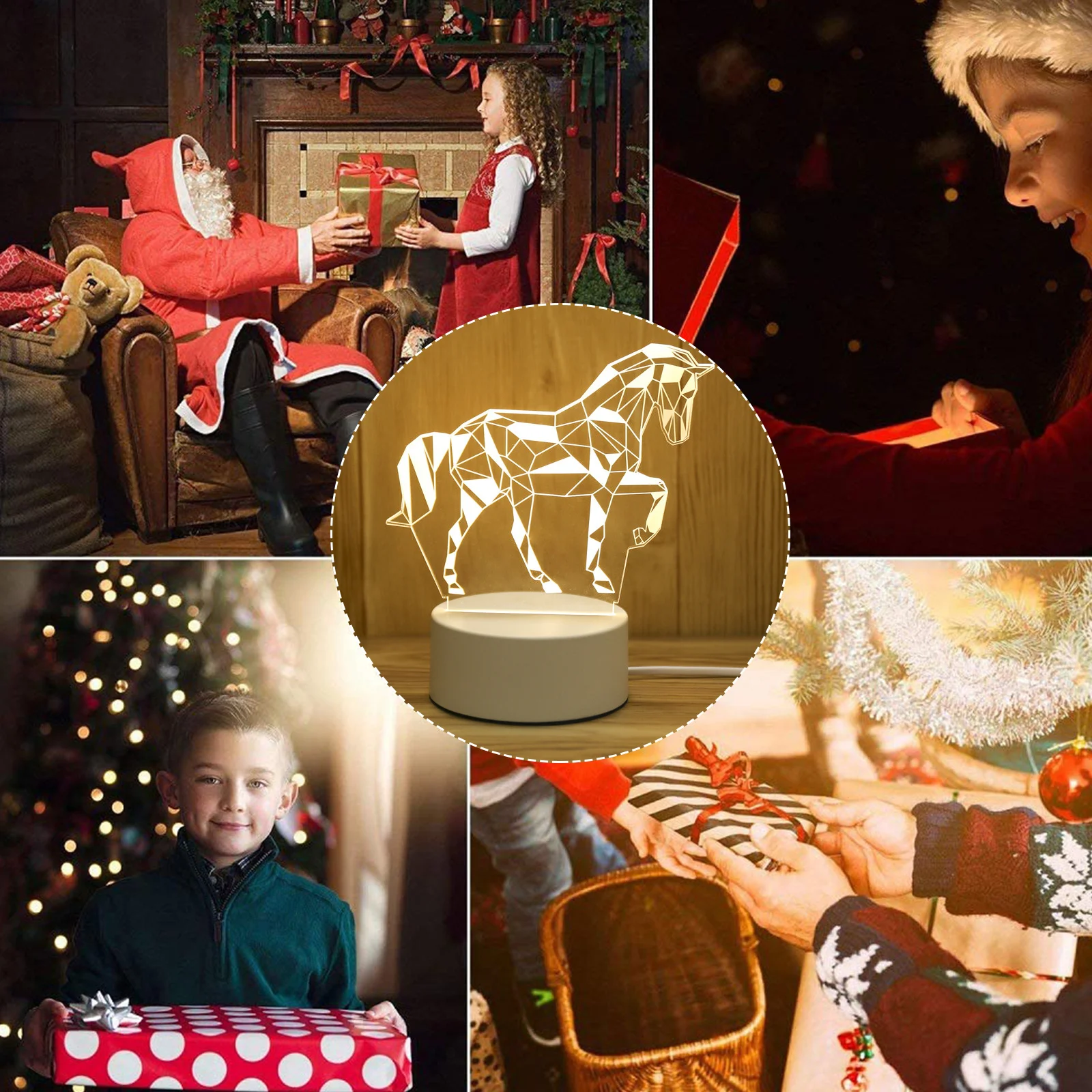 

3D Bedside Light Animal Pattern USB Powered LED Night Lamp for Room Decor Warm Non Glare Lighting 3D Visual Lamp for Home Office