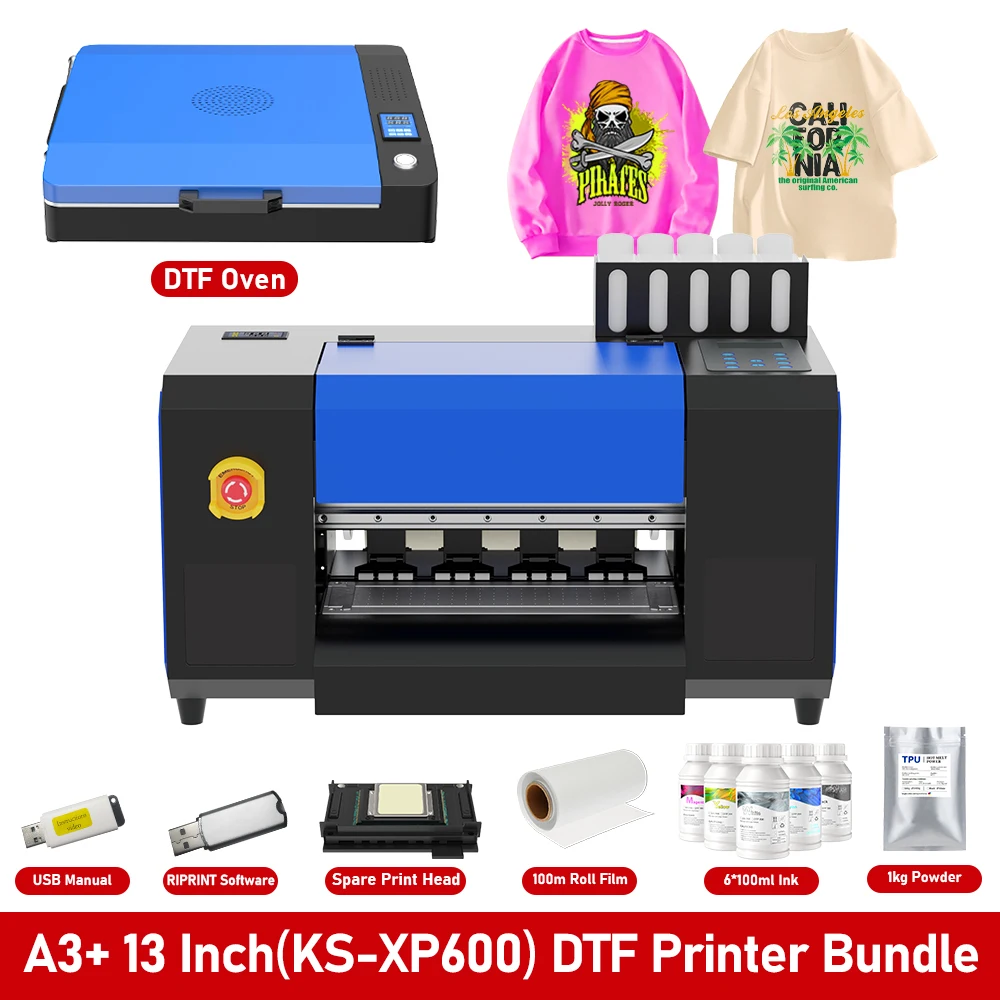 A3 XP600 DTF Printer with Powder Shaker Direct to Film Transfer Clothes Printing Machine A3 DTF Printer for Tshirt All Textile