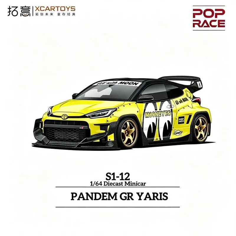 XCARTOYS POPRACE Pandem Toyota GR Yaris 1:64 Scale Diecast Metal Rally Racing Car Model Hobby Collection Gift Home Decoration