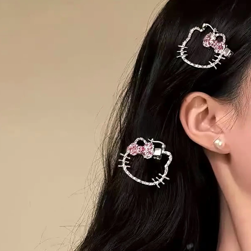

Sanrios Hair Accessories Cute Anime Hellokittys Girly Heart Hollow Out Hair Bb Clips for Women Trendy Hair Pins Comb Best Gifts