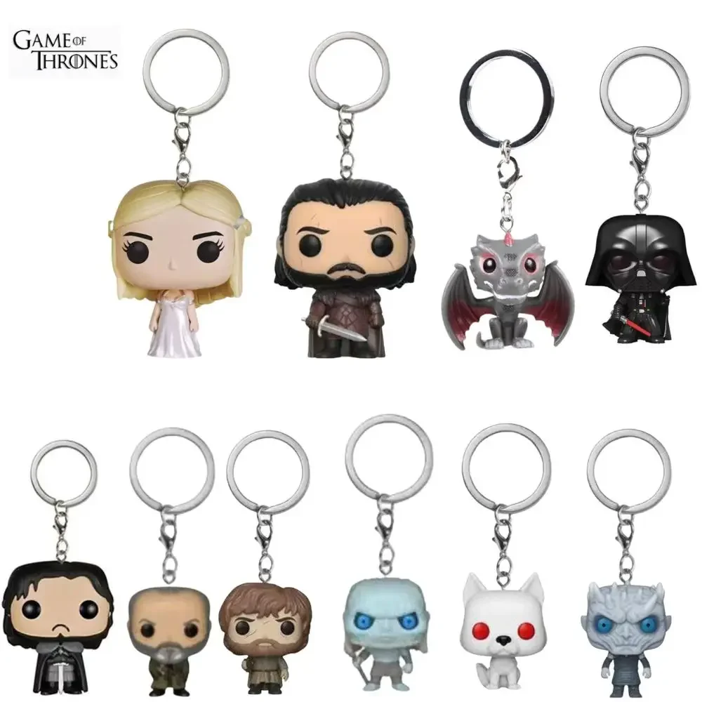 New Arrival  Pocket Keychain Official Game of Jon Snow Throne Characters Action Figure Collectible Toys For Child Gifts